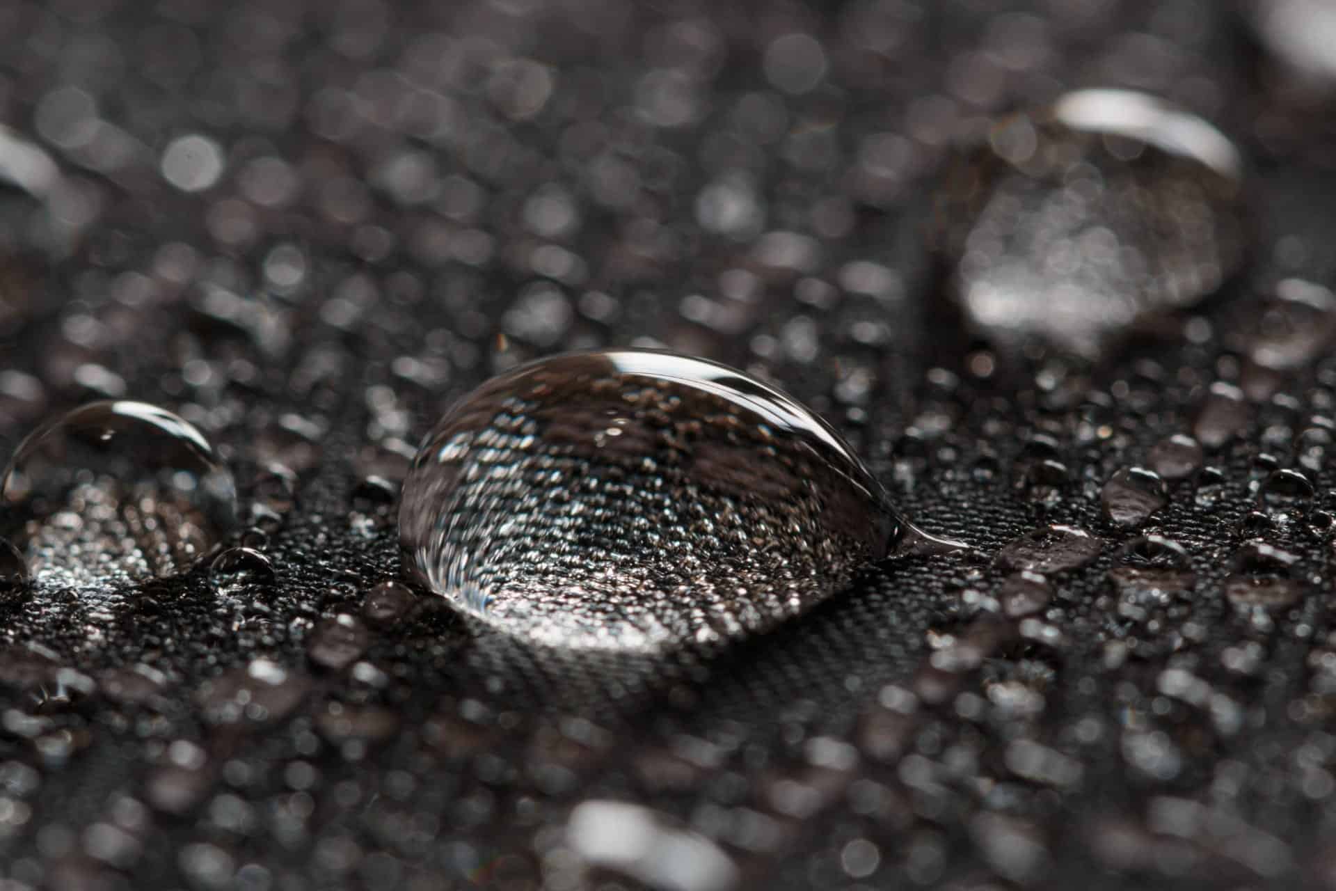 Water drops on textile material